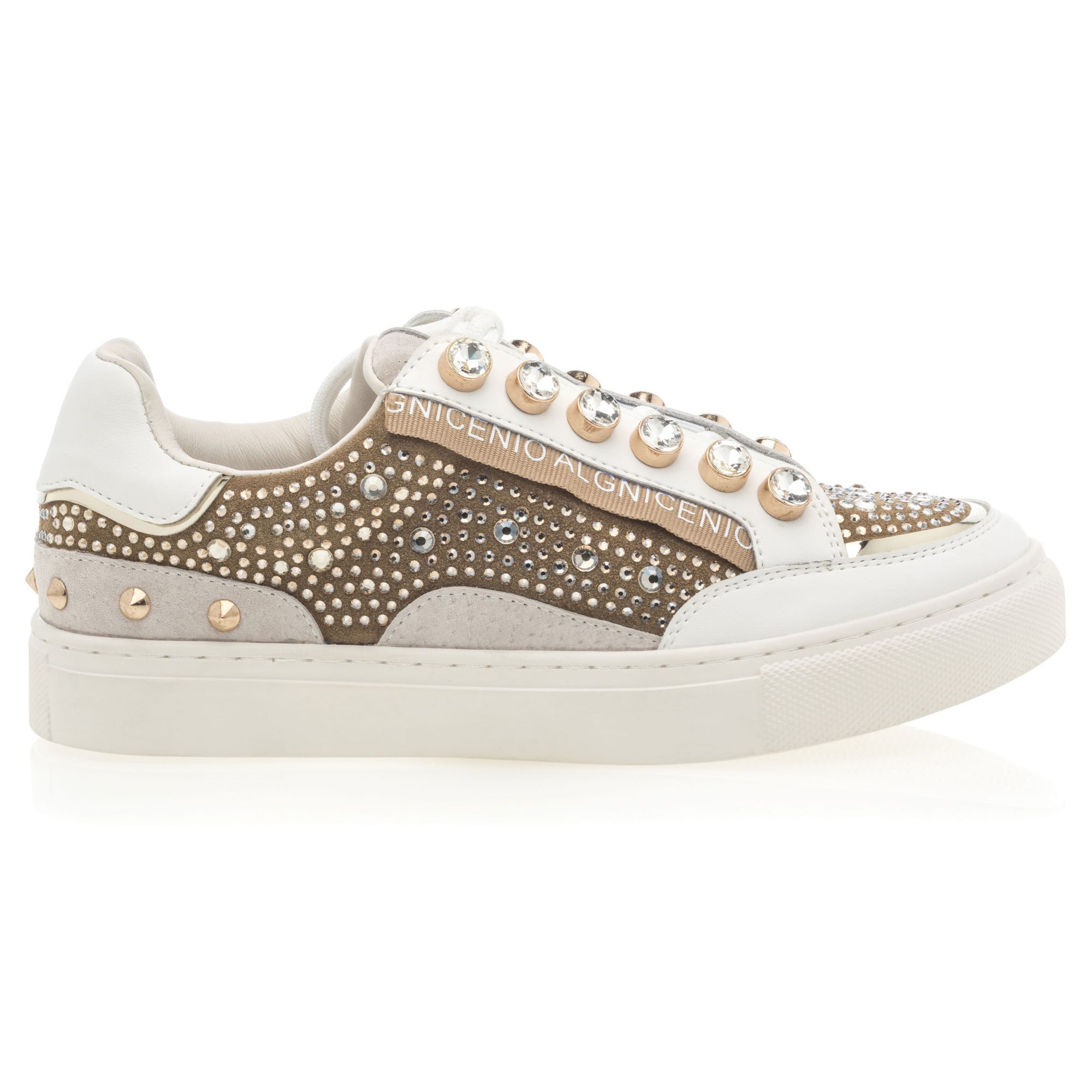 Baskets basses Femme en cuir beige
