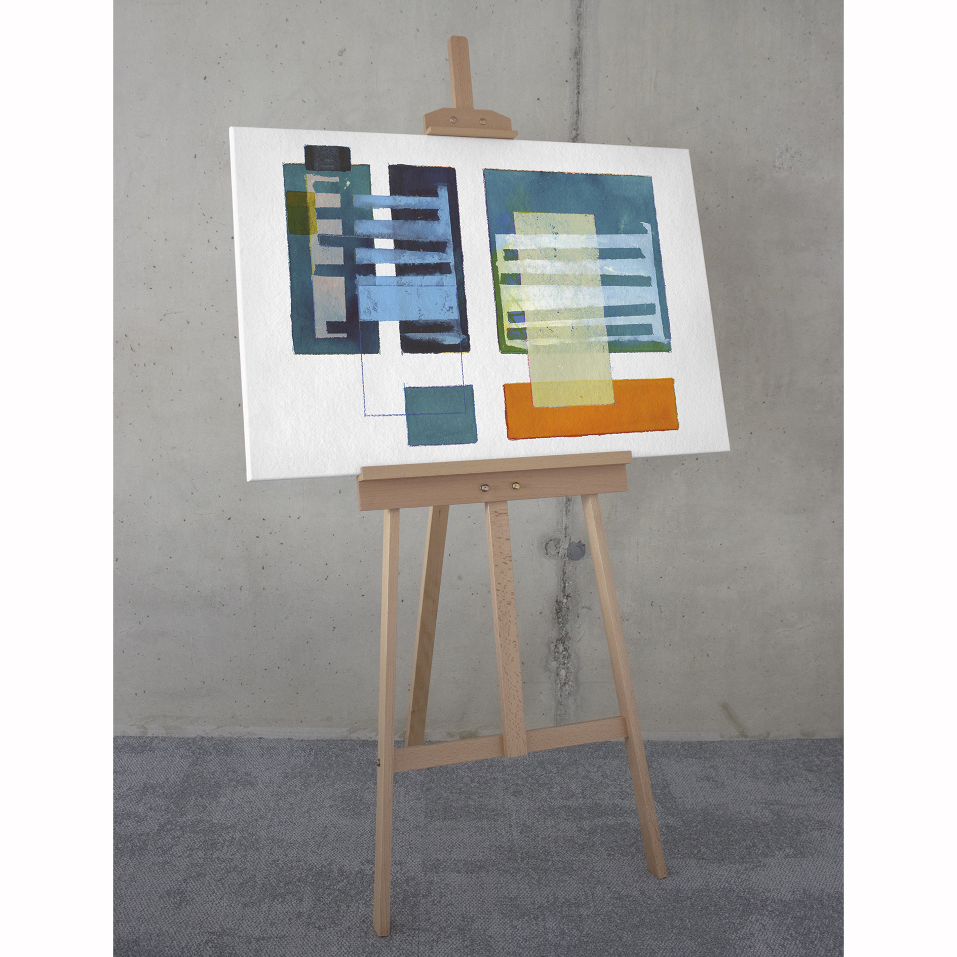 Keilrahmenbild ASSEMBLING A NETWORK - bunt - 90x60 cm