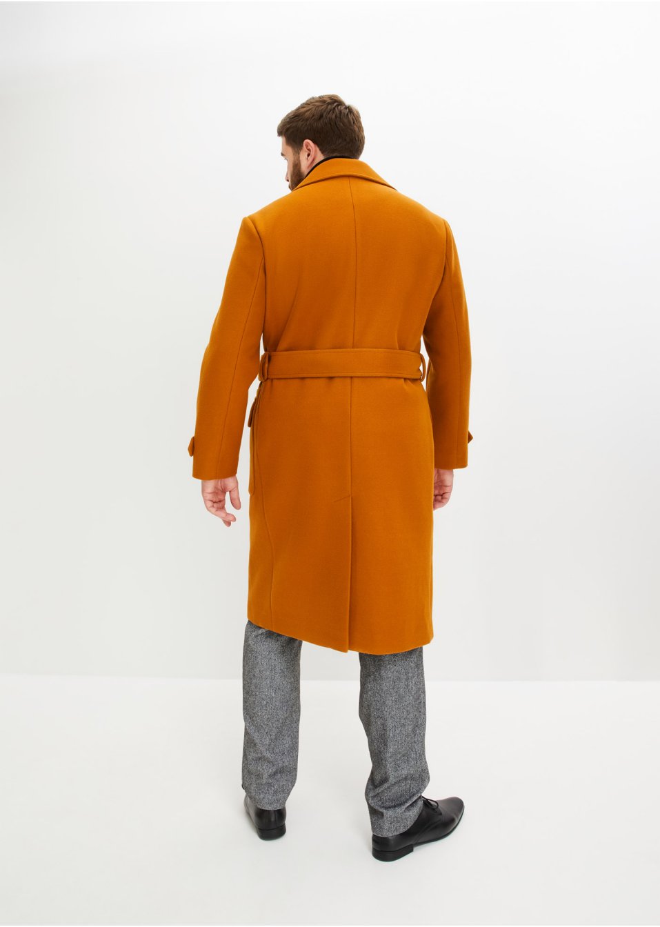 Manteau Premium aspect laine avec ceinture