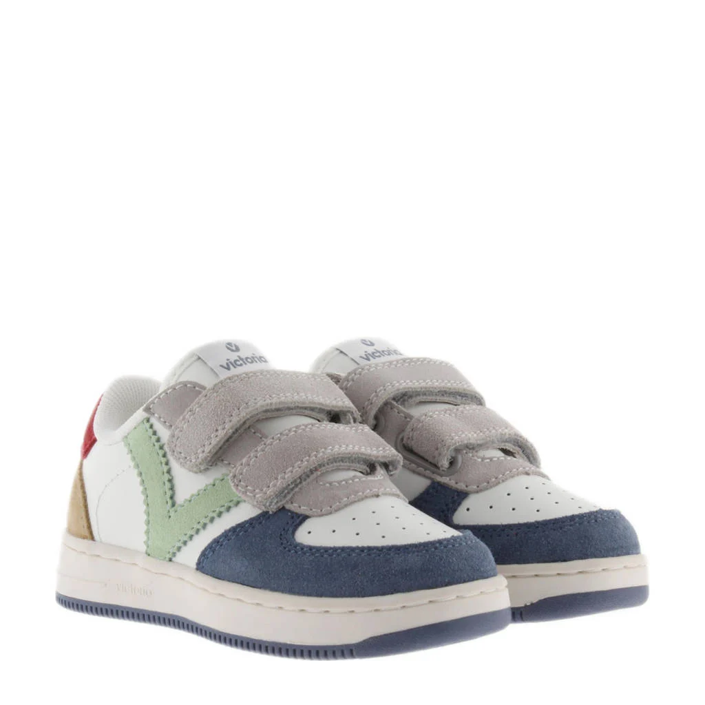 Victoria 1124116leren sneakers blauw/wit