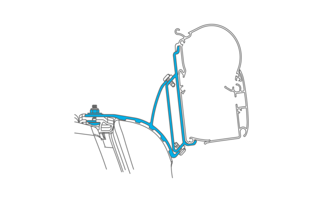 Dometic Wandmarkisenadapter PerfectWall Adapter 040 für VW T5/T6 Multivan C-Rail