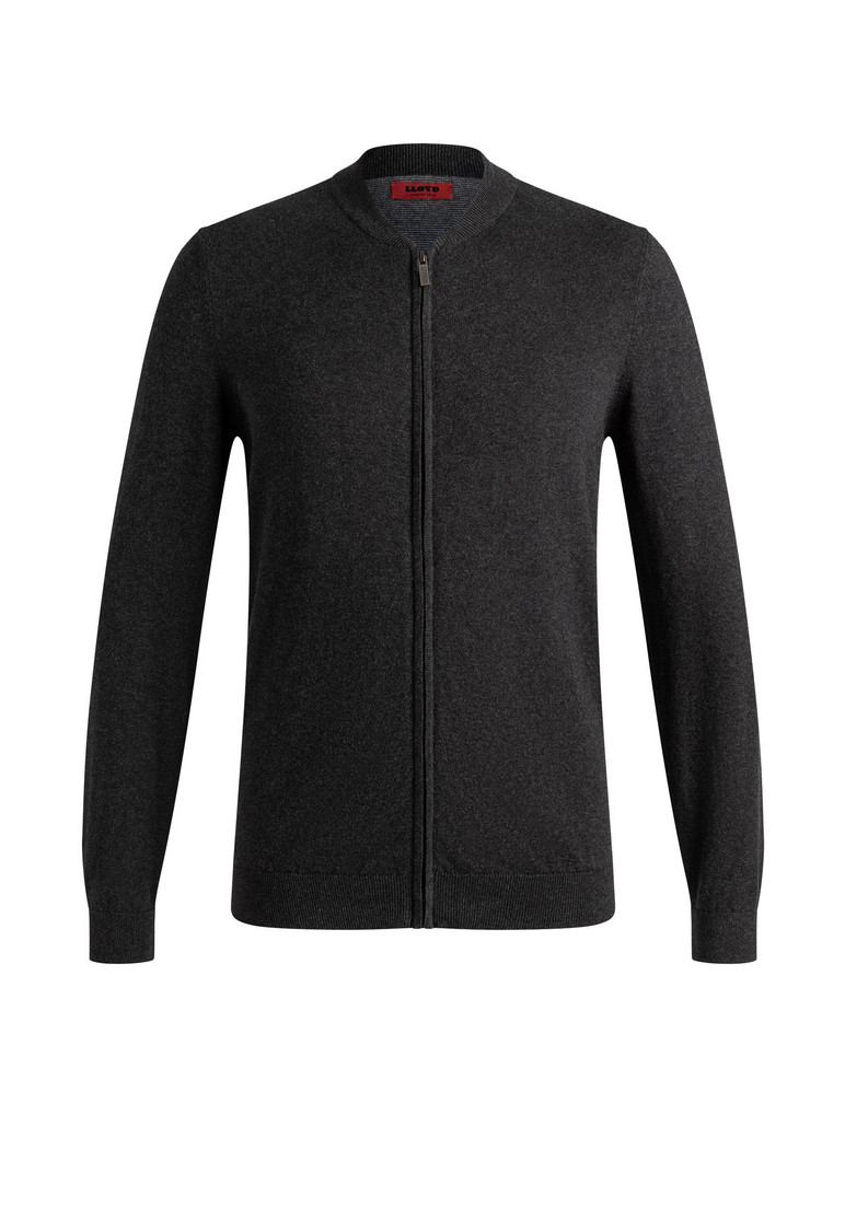 Baseball cardigan zip Grau