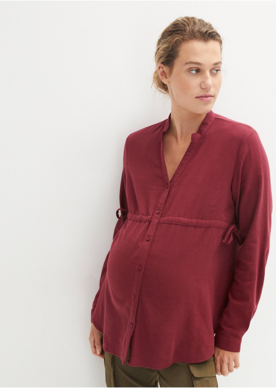 Zwangerschapsblouse / voedingsblouse van flanel