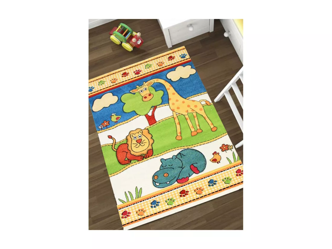 Tapis enfant 160x230 rectangle tissé multicolore AIMLAN