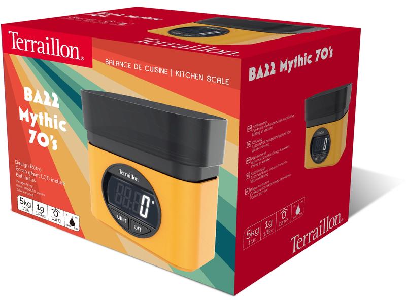 Terraillon Küchenwaage BA22 Mythic 70's Gelb Elektronische Waage