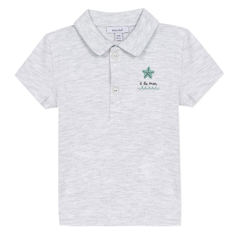 Polo en coton gris chiné bébé garçon Absorba Aucune nuance