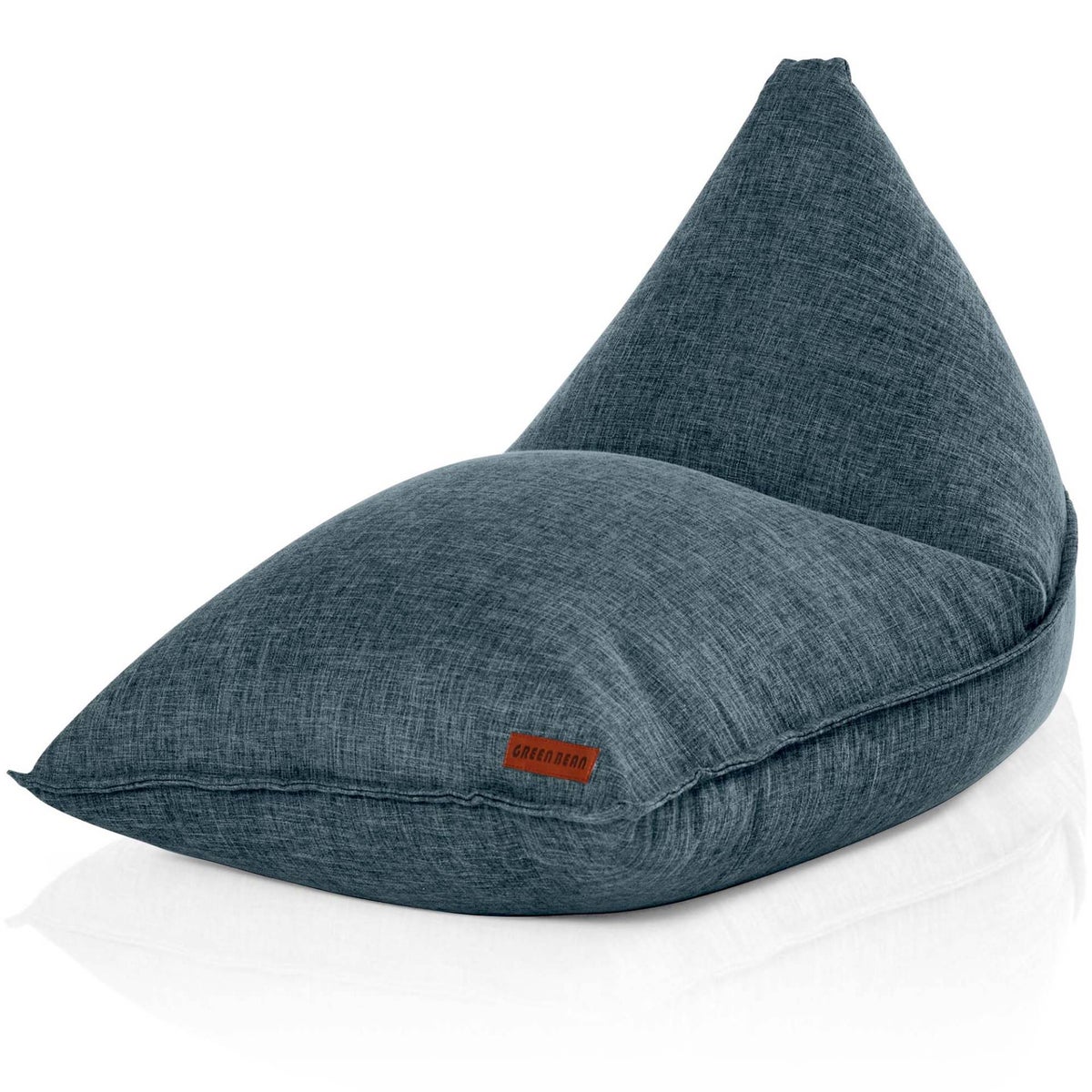 Green Bean Triangle Zitzak 150x100x100cm met 220 liter EPS-korrelvulling - Knuffelzacht en wasbaar - Binnenkussen van stof voor op de vloer, ligstoel en zitkussen - Blauw