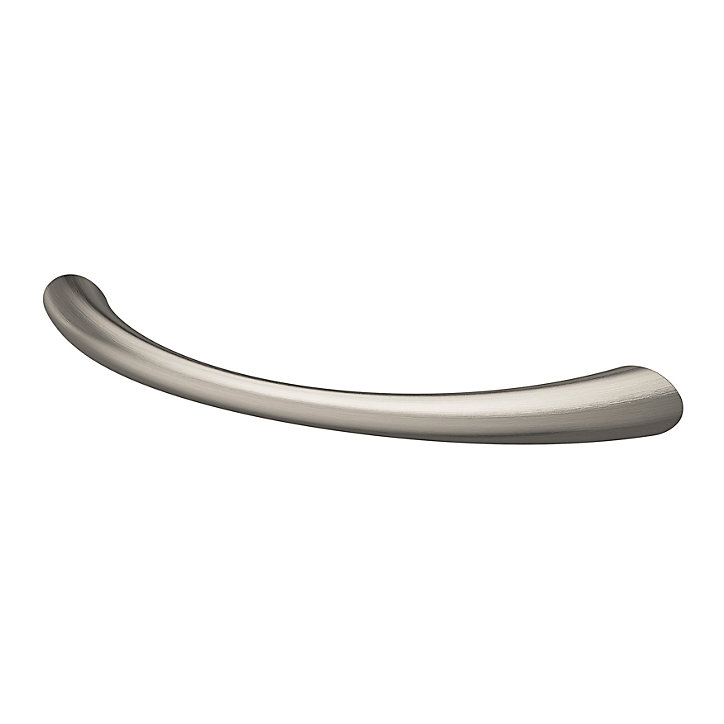 Poignée de meuble nœud GoodHome Primel effet nickel satin gris l.114mm x l.11mm x H. 27mm entraxe 96mm