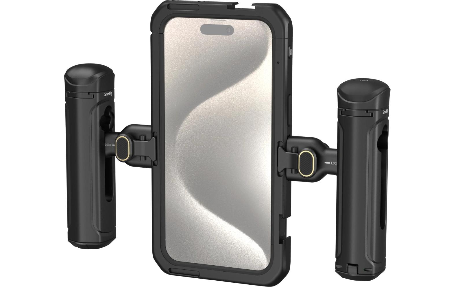 Cage für iPhone 15 Pro Max<br>Dual Handheld Mobile Video Kit für iPhone 15 Pro Max