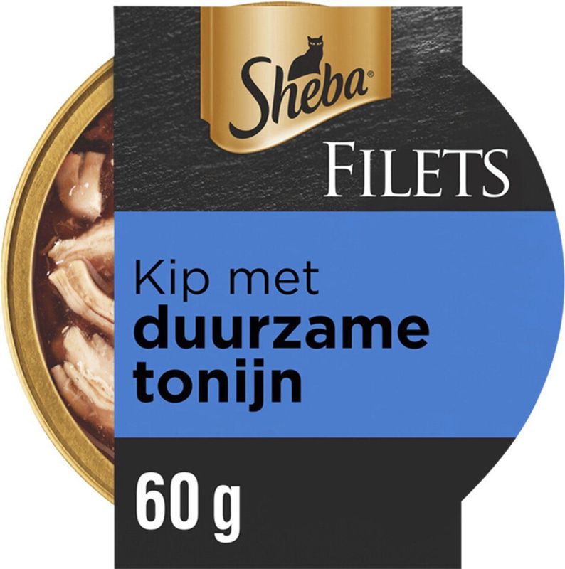 Sheba Kattenvoer - Filets - Tonijn en kip in saus - 16x60g