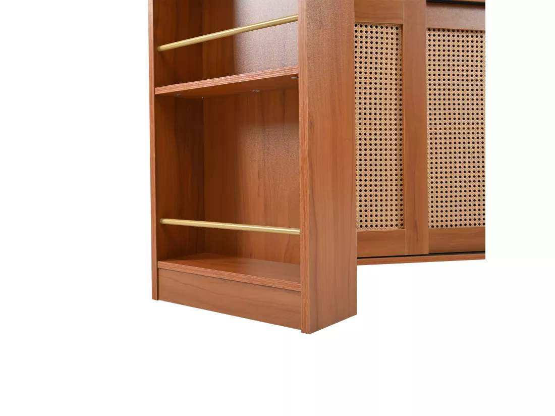 Buffet、Meuble de bar pivotant et escamotable - avec étagères réglables - charme vintage - Marron