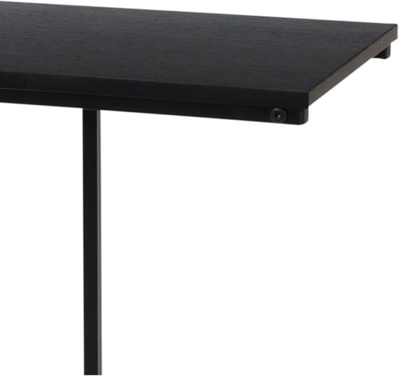 H&S Collection Bijzettafel/banktafel - 1x - zwart - metaal - 40 x 26 x 58 cm