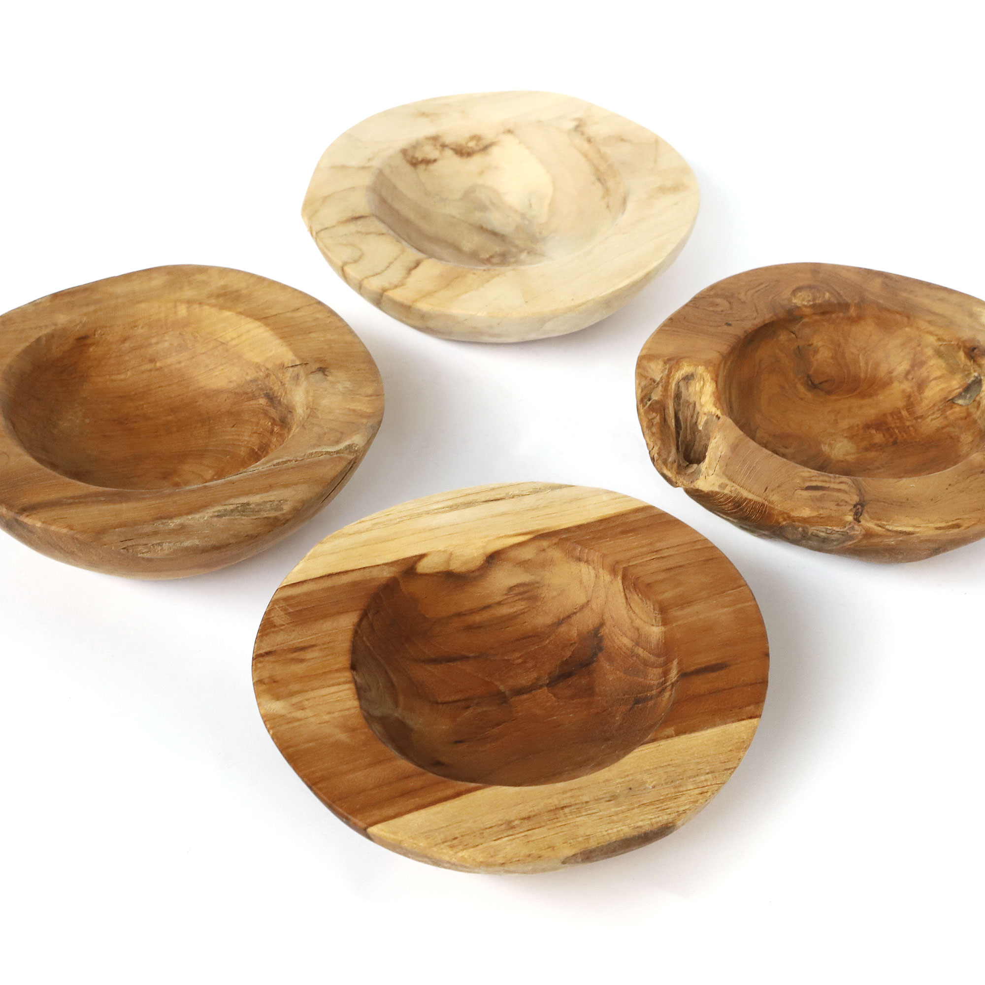 Schale 'Wilka' aus Teak, Ø ab 20 cm, H ab 5,5 cm von fischer's lagerhaus