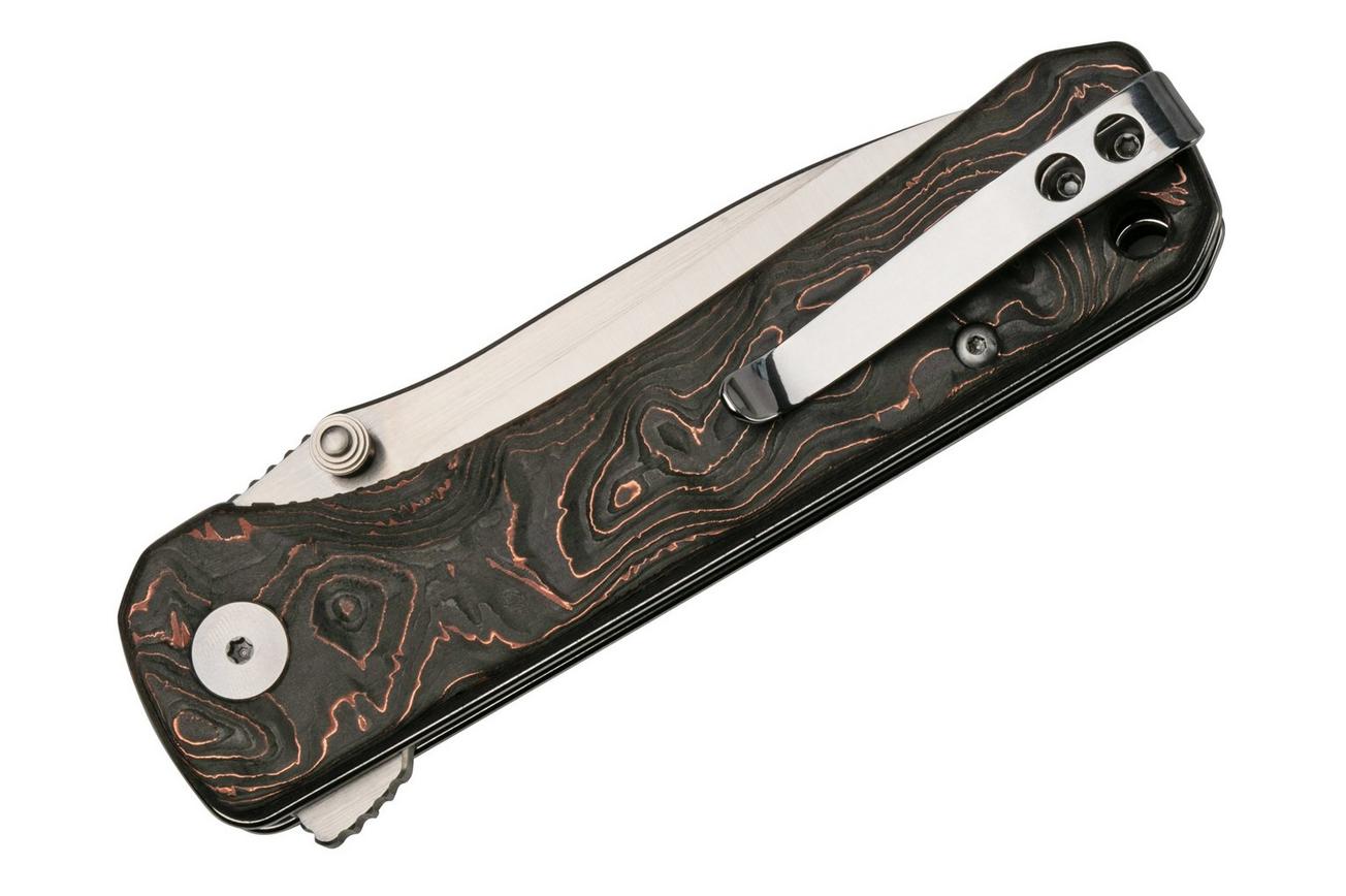 QSP Knife Hawk QS131-T Satin, Copper Foil Carbonfiber zakmes
