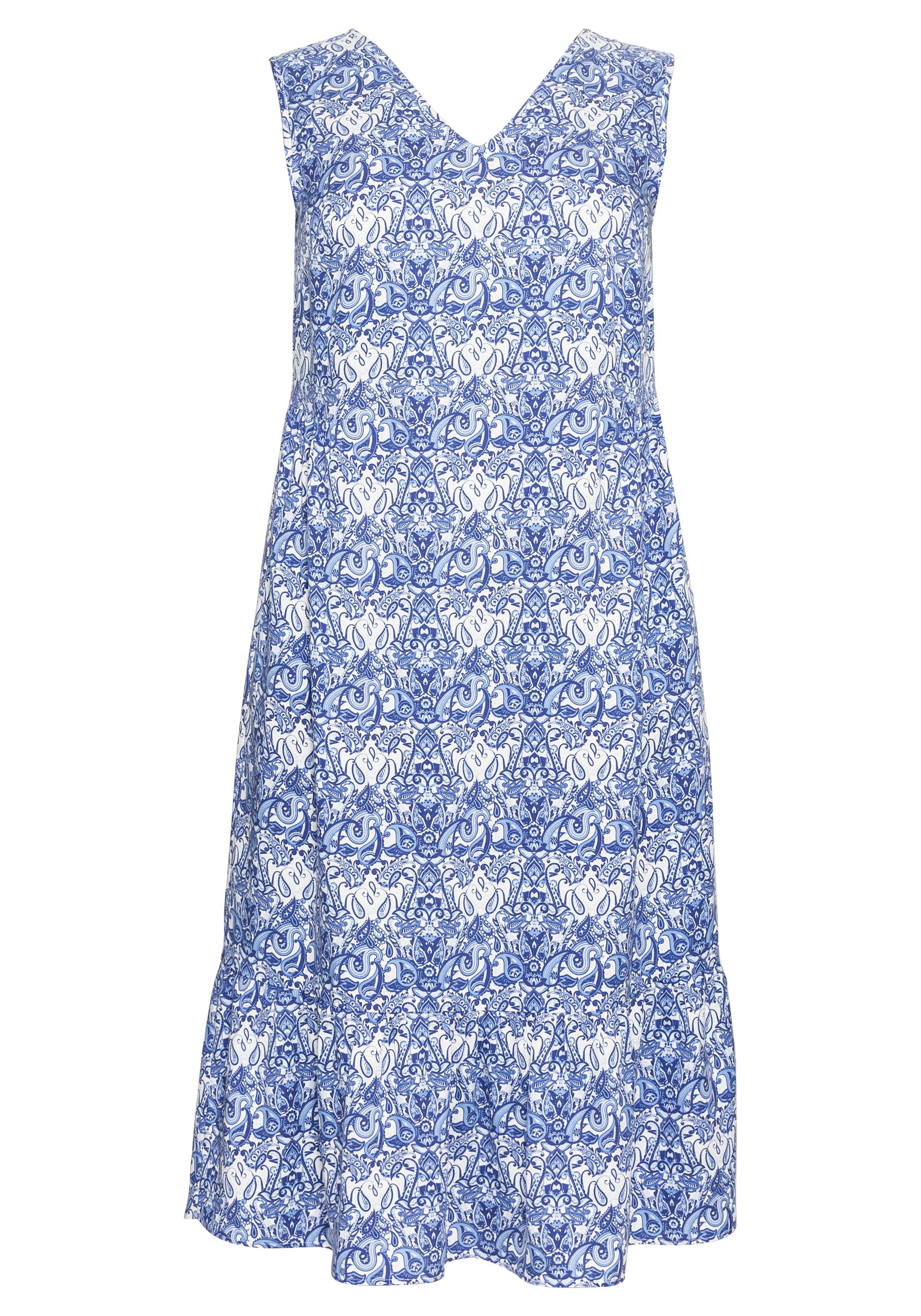 Trägerkleid mit V-Ausschnitt und Alloverprint