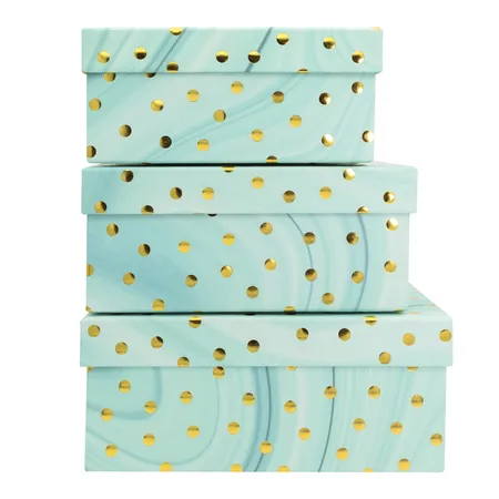Idena Geschenkboxen 3er-Set Dot/grünFSC-Mix