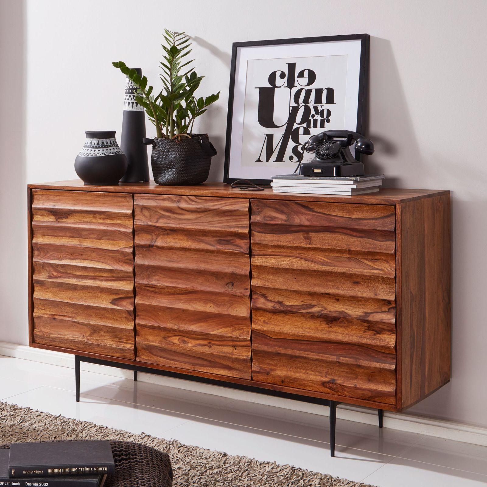 Sideboard - Sheesham Massivholz - 150 cm breit