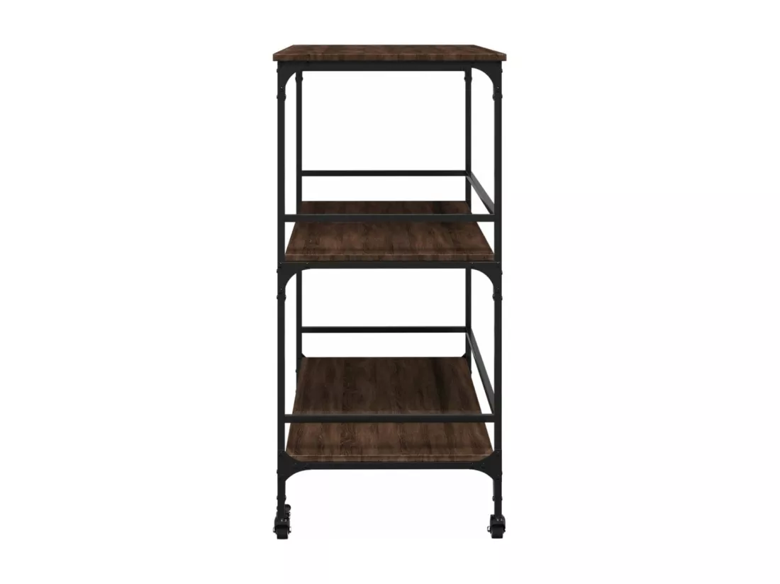 Chariot cuisine chêne marron 100,5x50x105 cm bois d'ingénierie