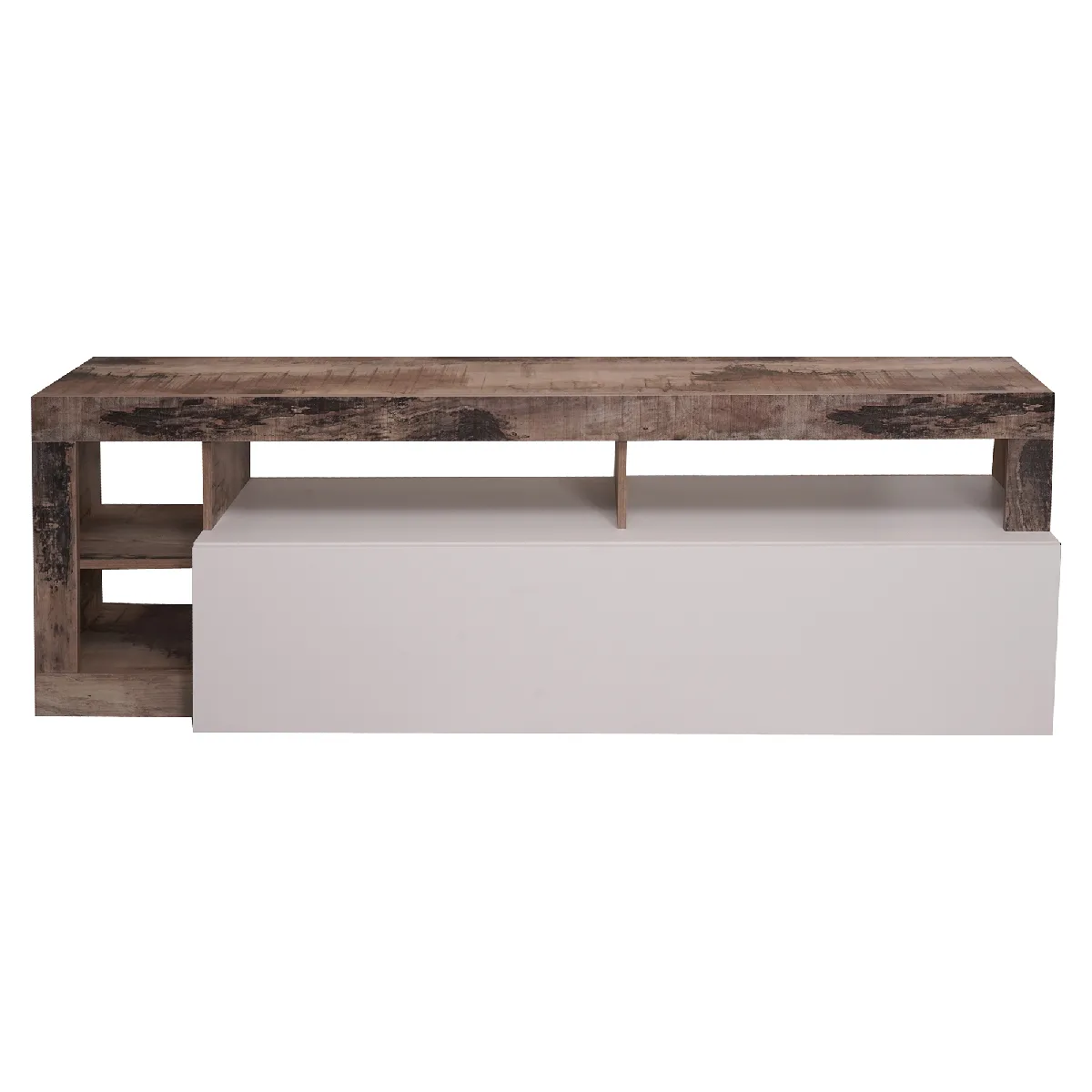Alter Meuble TV moderne - Blanc et poire