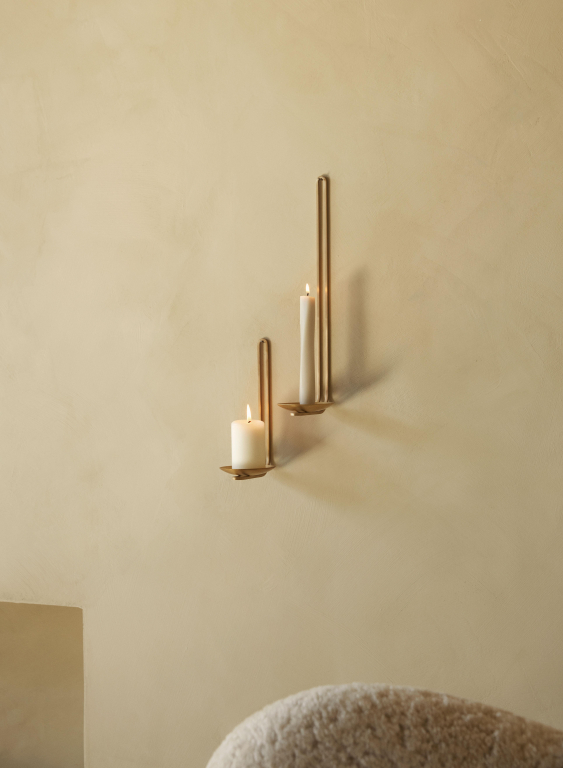 Audo Copenhagen Clip kandelaar wand medium messing