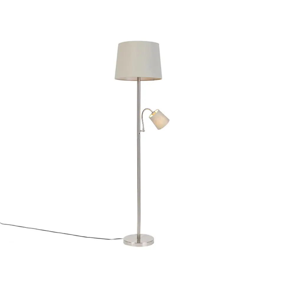 Qazqa vloerlampen retro grijs e27