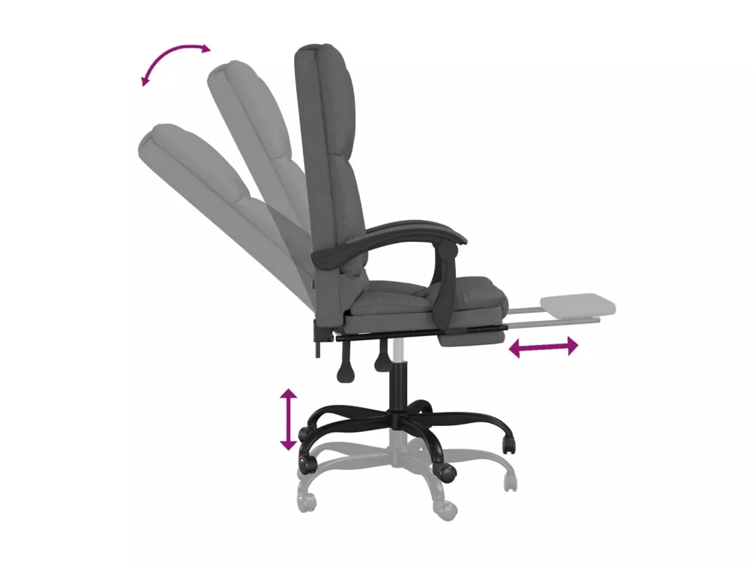 Fauteuil de massage inclinable de bureau Gris foncé Tissu
