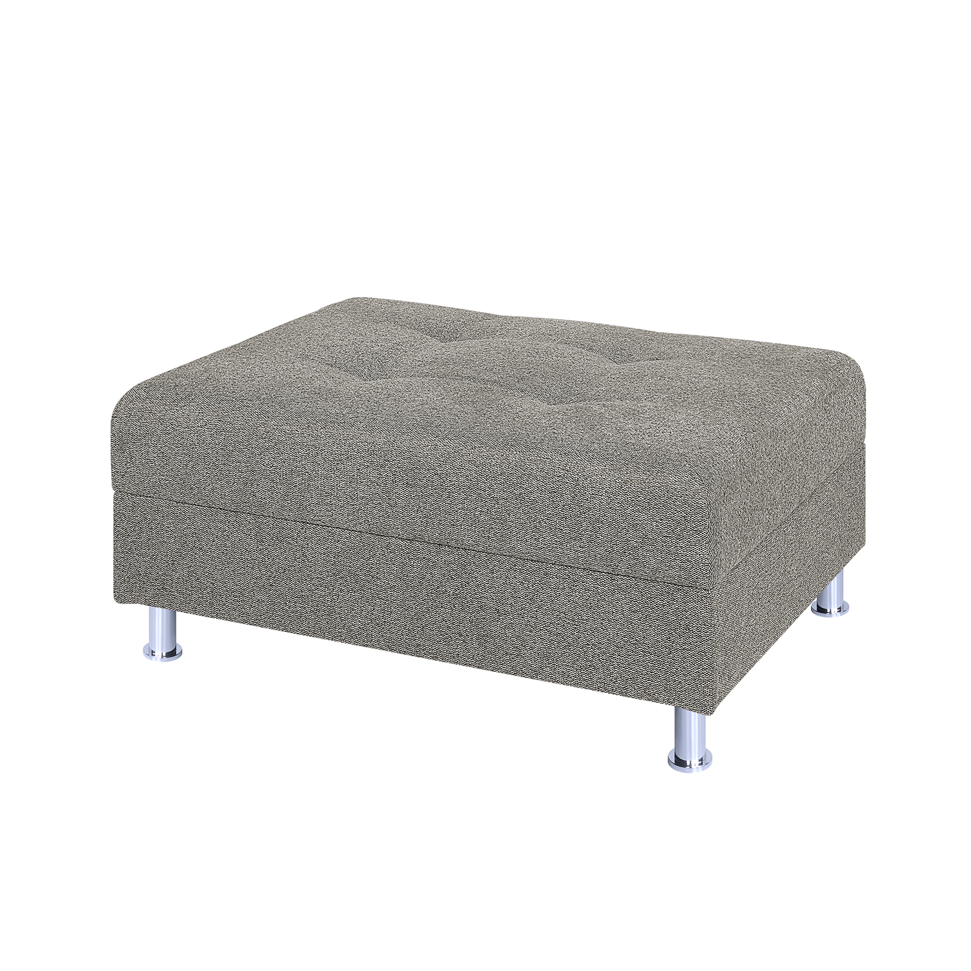 Hocker - taupe - Strukturgewebe - Federkern