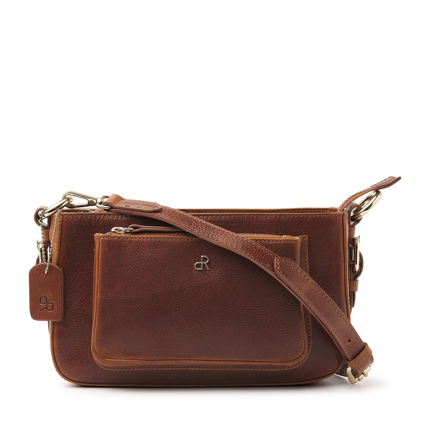 dR Amsterdam Milan Schoudertas Cognac