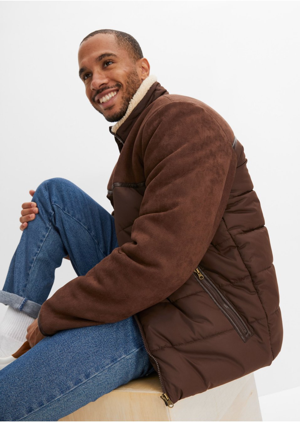 Veste d'hiver en mélange de matière avec polyester recyclé