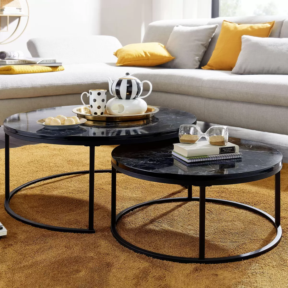 Couchtisch 2er Set Paros Schwarz