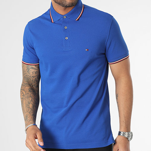Polo Manches Courtes 1985 RWB Tipped Slim 0750 Bleu Roi
