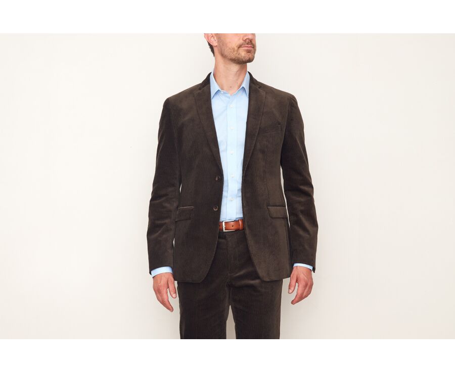 Blazer homme velours côtelé lavé Brun - LÉONTILDE