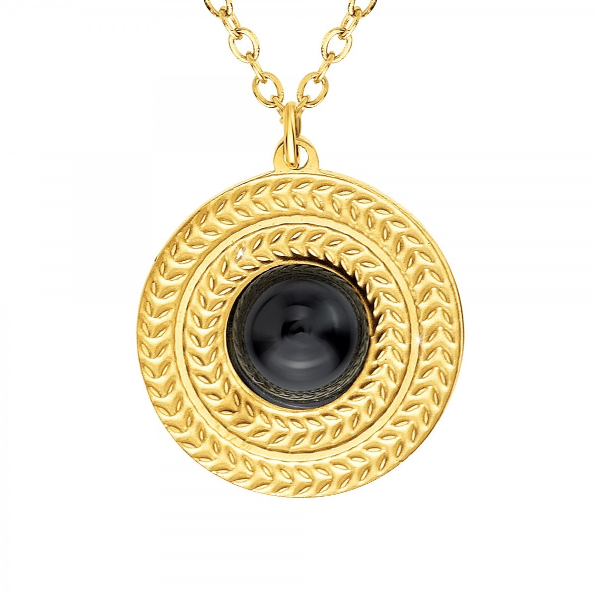 Collier SC Bohème orné d'une obsidienne