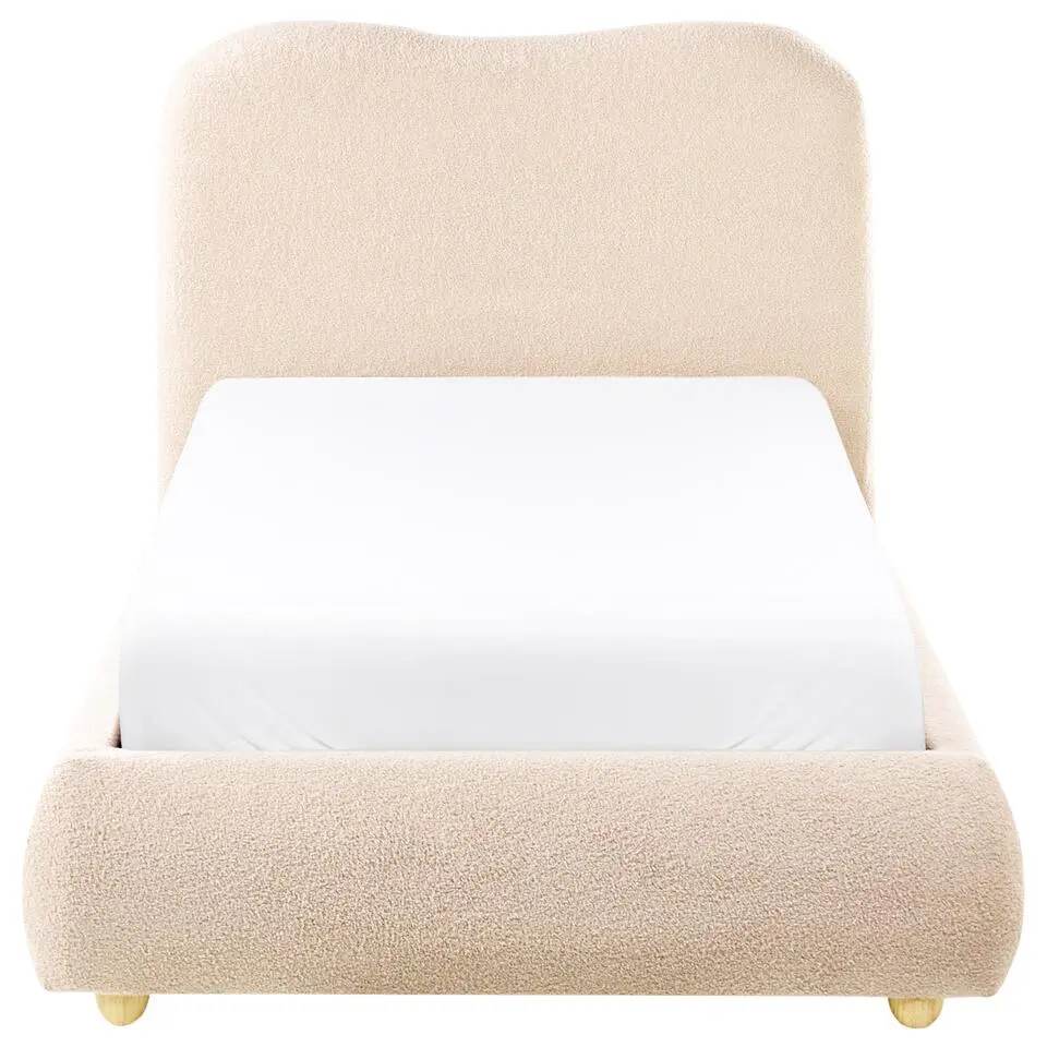 BLAGNAC - Bed met opbergruimte - Lichtbeige - 90 x 200 cm - Bouclé