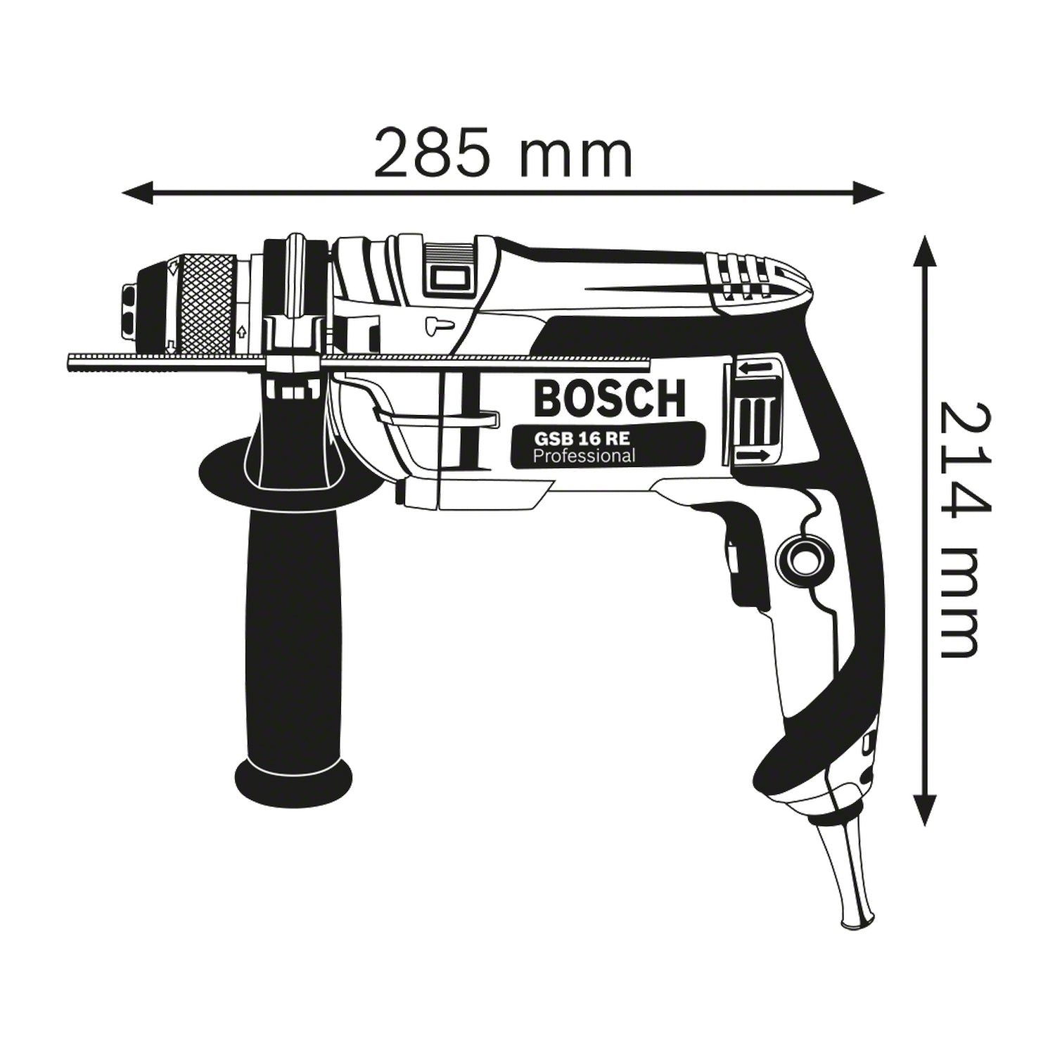 Bosch Professional GSB 16 RE Klopboormachine 750W 230V in koffer - 060114E500