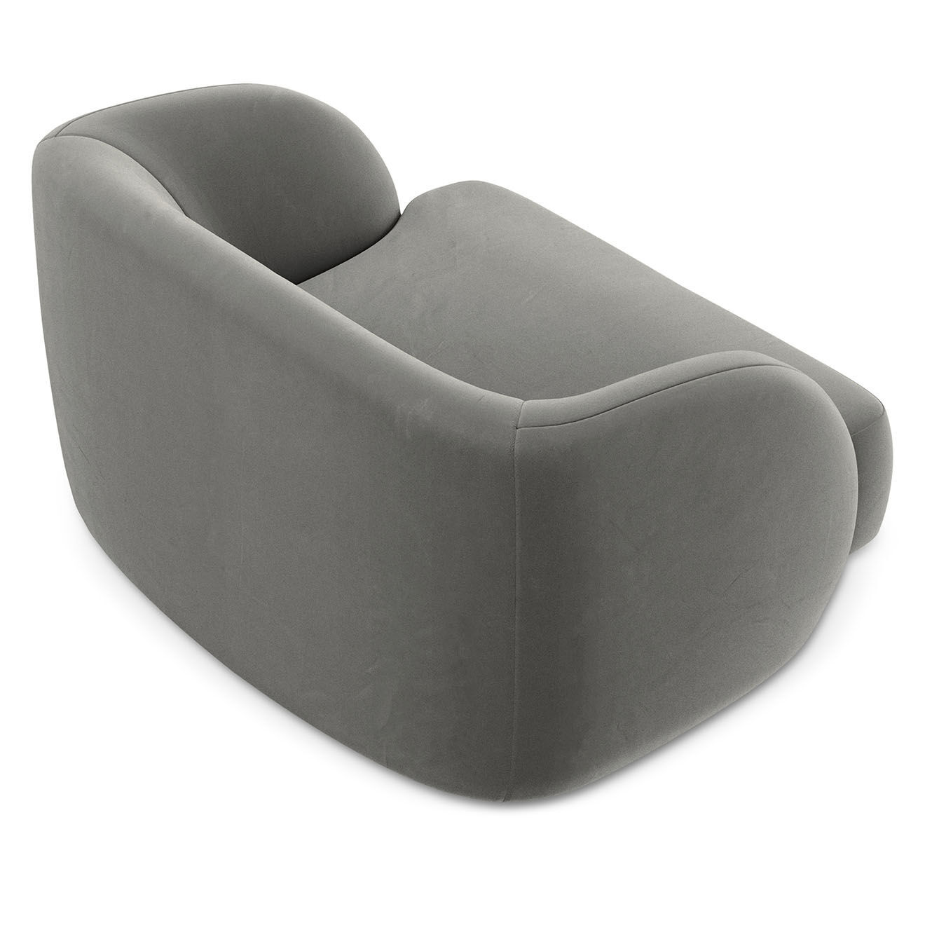 Micadoni Limited Edition Fauteuil en Velours Miley gris clair - 109x85x74 cm