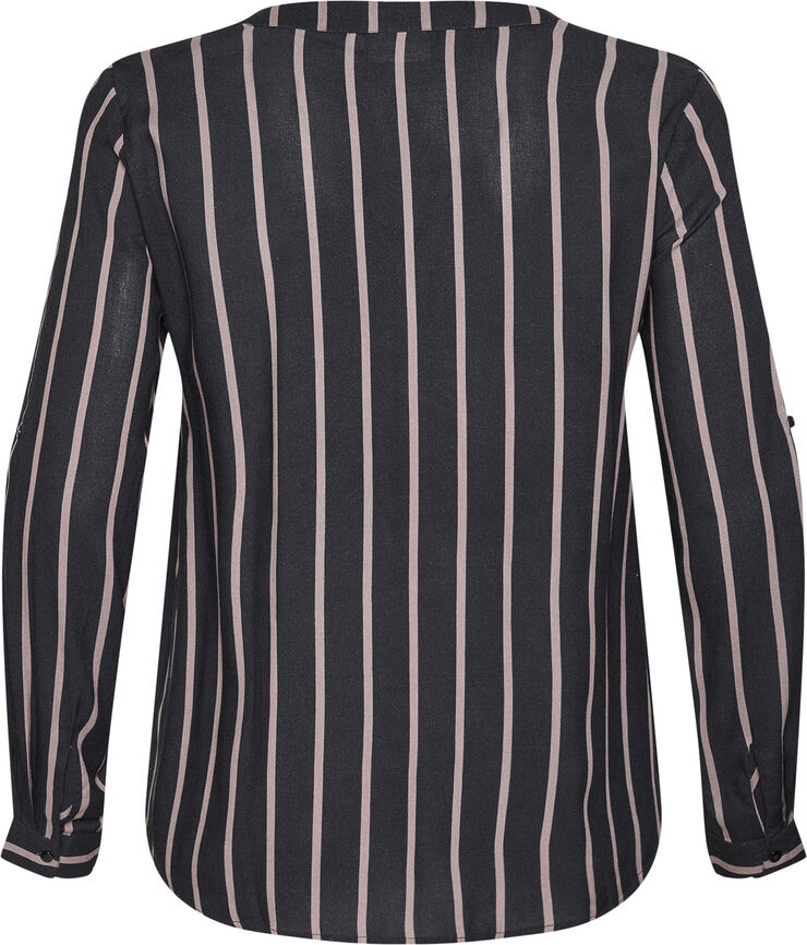 Kaffe Curve KCsida Blouse Black / steeple grey stripe