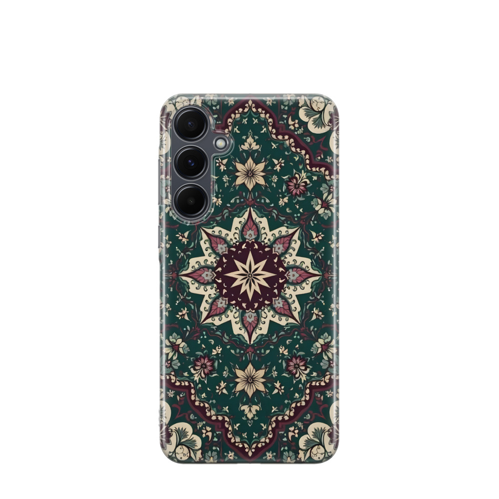 Samsung Galaxy A55 Gummi Hülle Orientalische Pracht 3 - Grün
