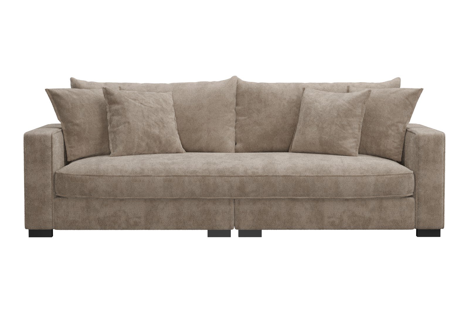 Rossi 3-seter sofa (1 setepute) Tekstil Genesis 4 Beige, arm B med sorte ben. Std. Komfort.