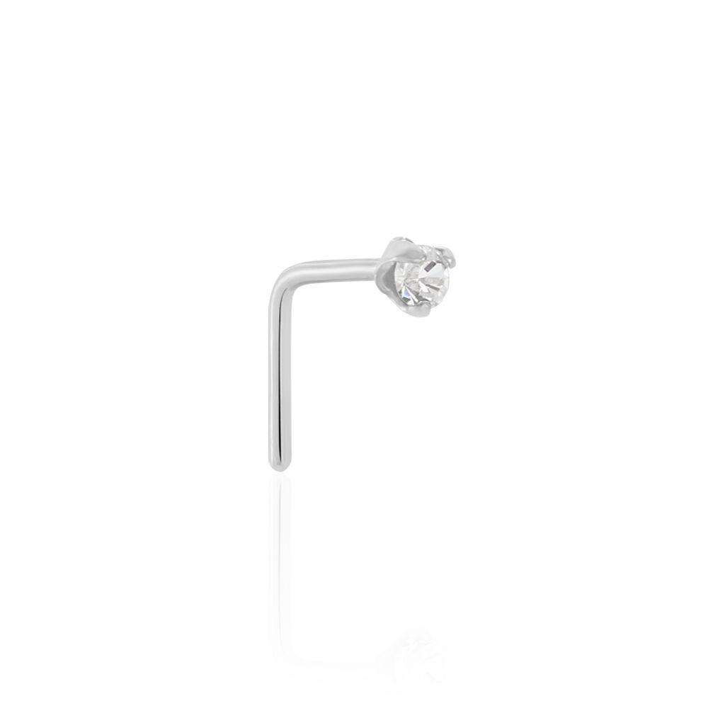 Piercing De Nez Fethi Serti Griffe Or Blanc Oxyde De Zirconium