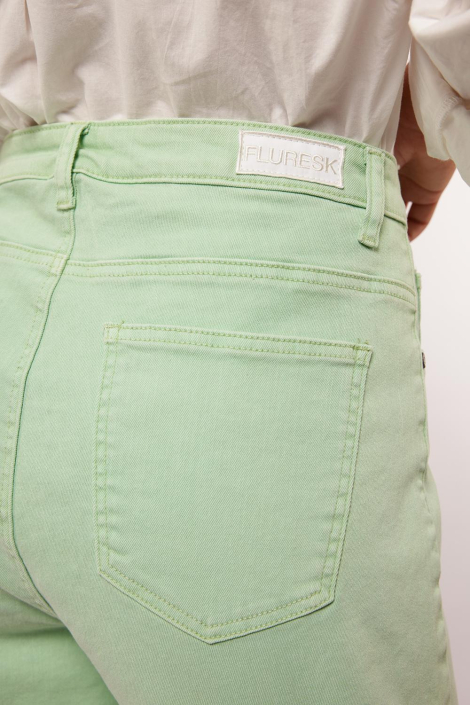 Fluresk groene dames korte broek