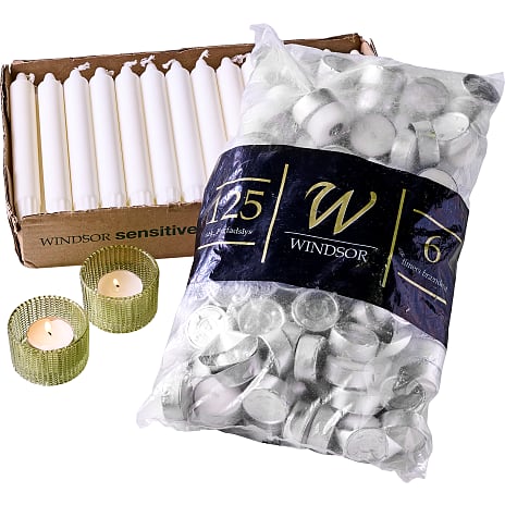 Windsor fyrfadslys 125-pak - Hvid
