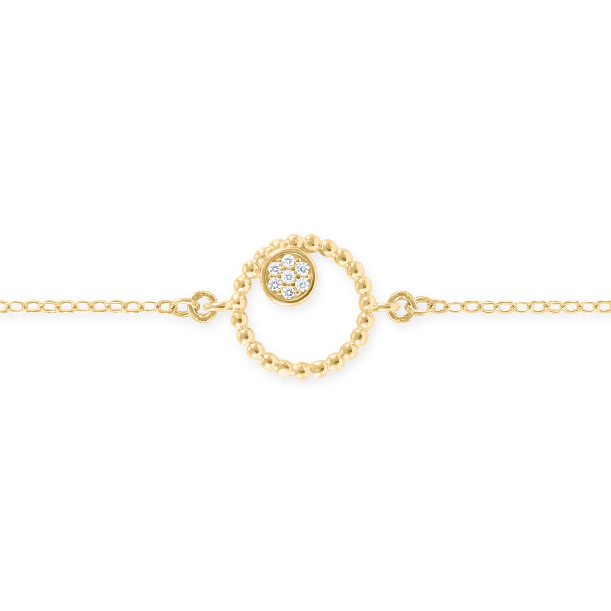 Bracelet plaqué or avec oxydes de zirconium