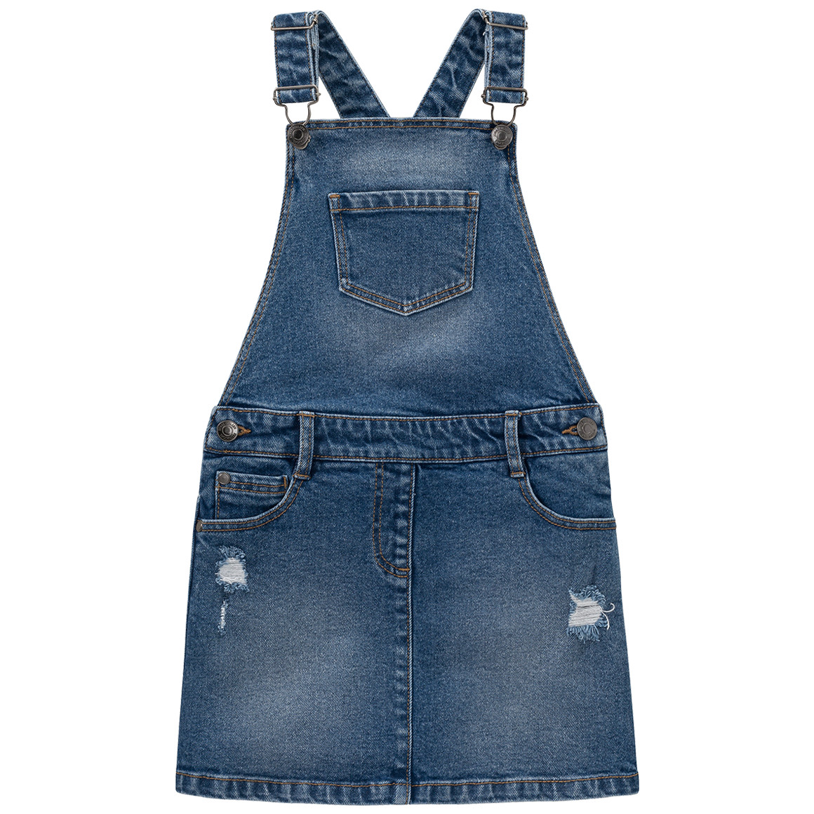 Jonas Nielsen Mädchen Latzkleid mit Used-Details blau