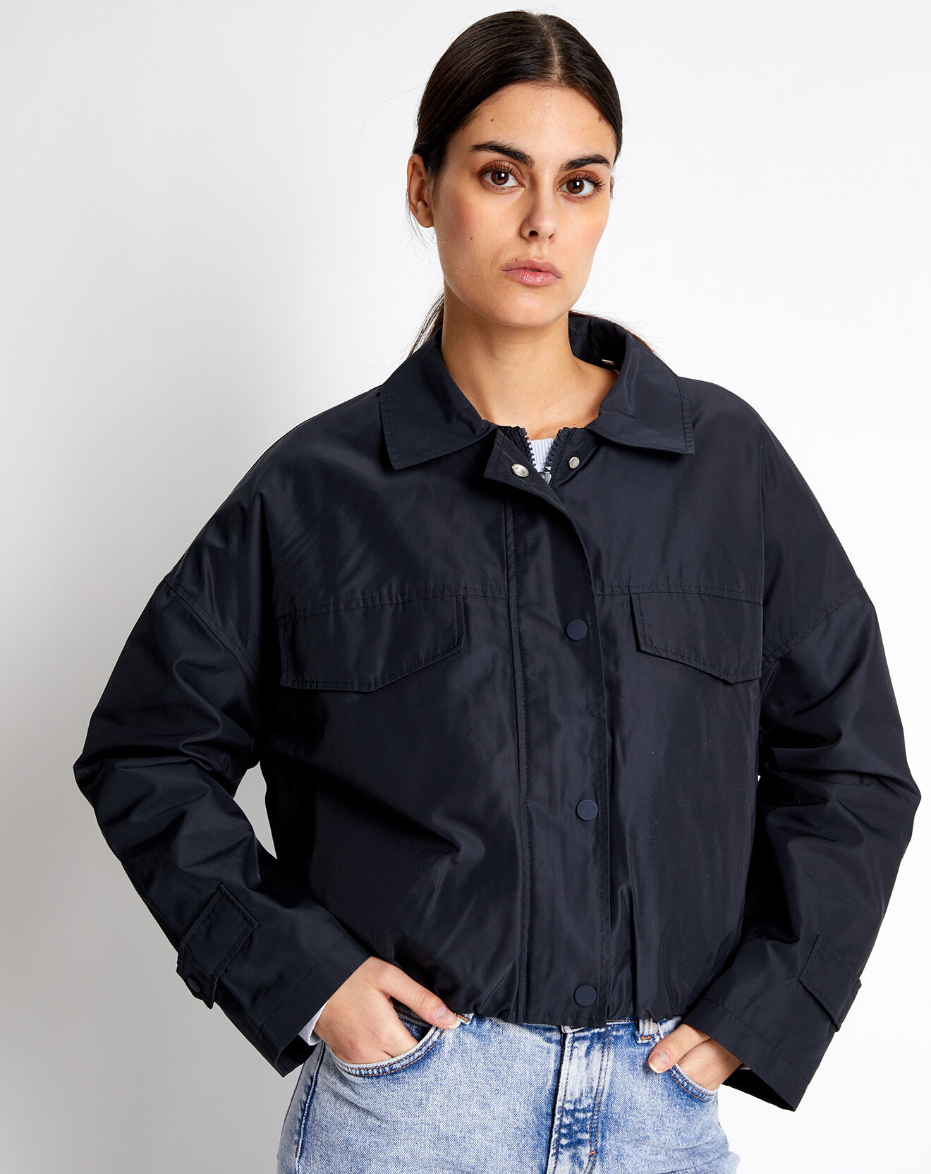 Marc O'Polo Blouson Court Zippé bleu marine