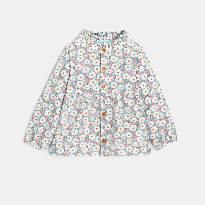 Blouse fleurie en seersucker bébé fille