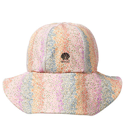 Wheat Bådehat - UV40+ - Rainbow Flowers m. Velcro
