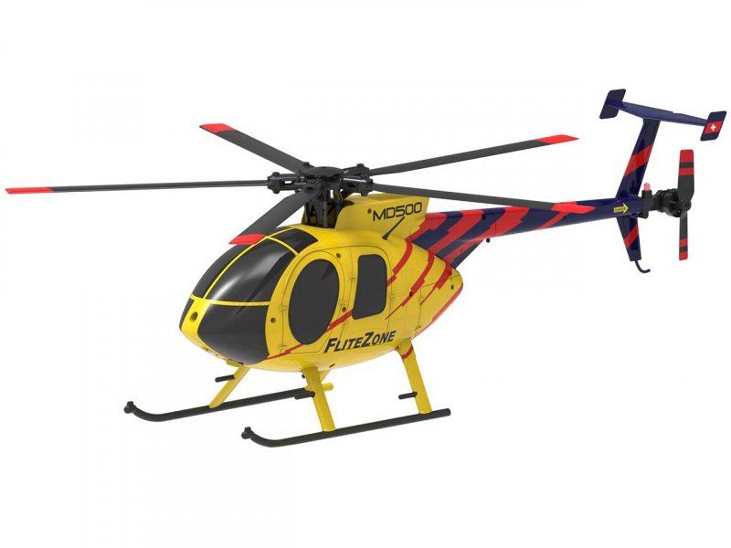 FliteZone Helikopter Hughes MD500 Brushless CCPM 6G, RTF Pitchgesteuerter Scale Hubschrauber mit Burshless Motoren