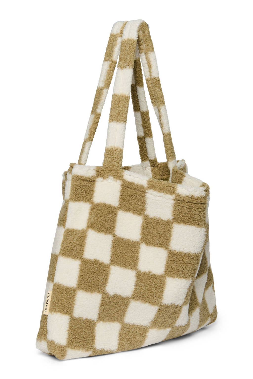 x Binibamba luiertas Checked Teddy Mom Bag bruin