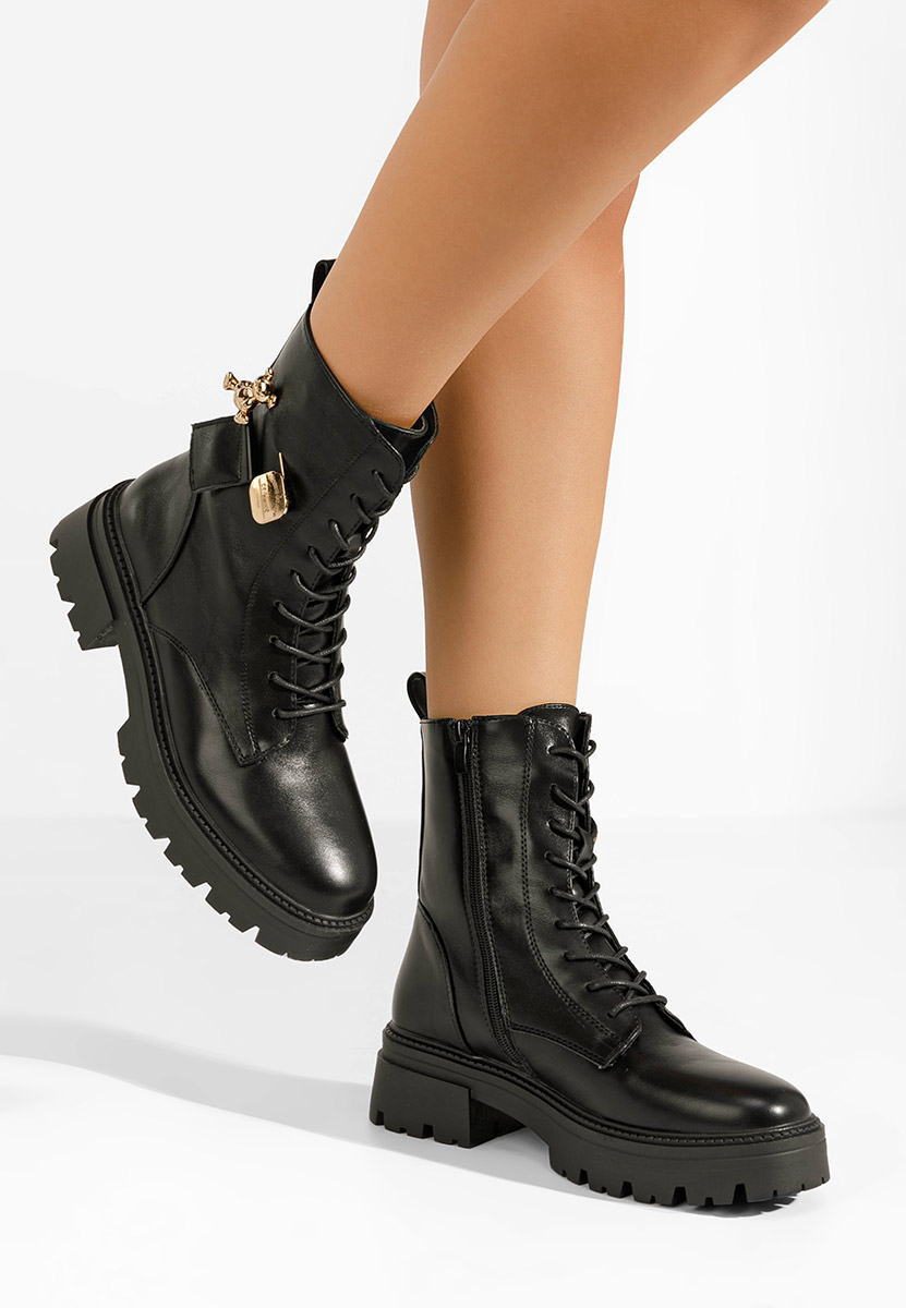 Bottines rangers femme noirs Siaca